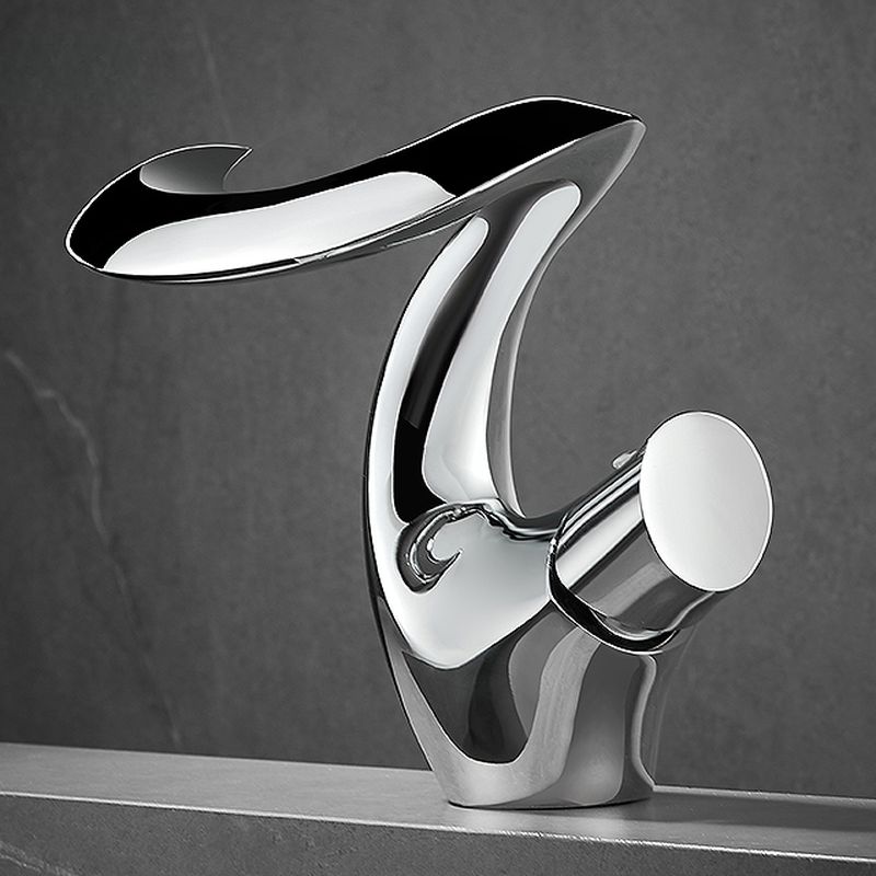 Juvallure | Modern Curved Column Waterfall Spout Bathroom Sink Tap