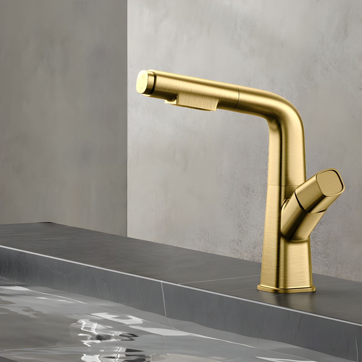 Thrylvim | Minimalist Arched Profile Centerset Bathroom Sink Tap