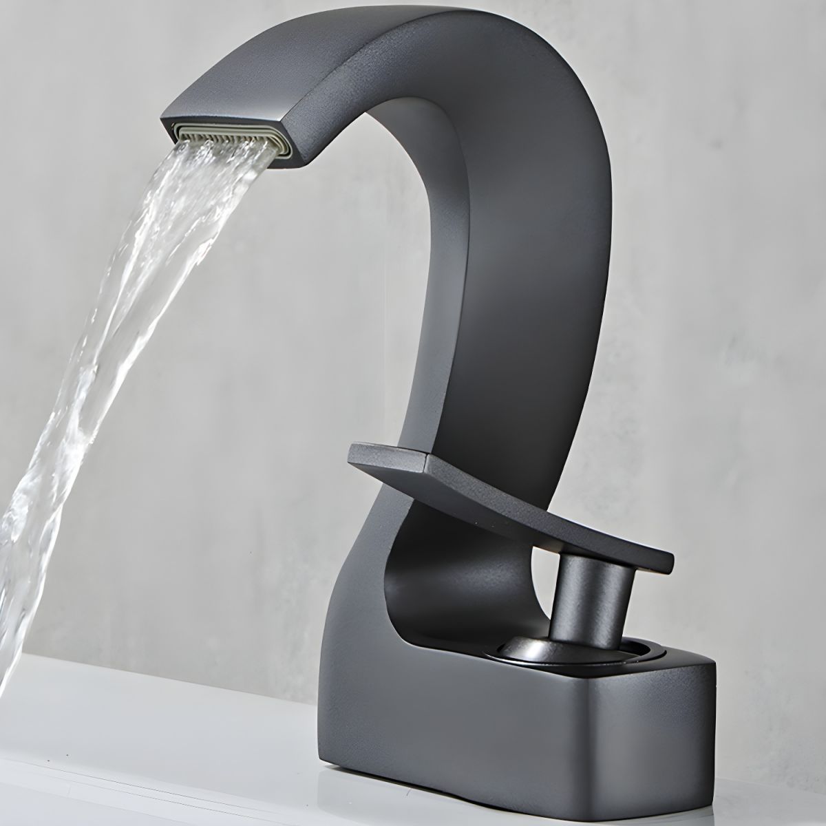 Sylvake | Modern Arched Silhouette Centerset Lever Handle Bathroom Sink Tap