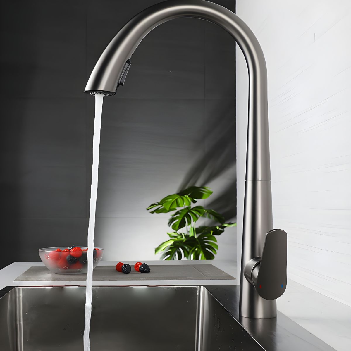 Arviken | High Arc Pull Down Spout Kitchen Sink Mixer Tap