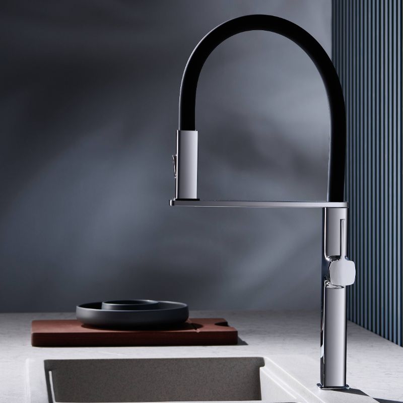 Eldvalla | Modern Gooseneck Silhouette Swivel Spout Kitchen Sink Mixer Tap