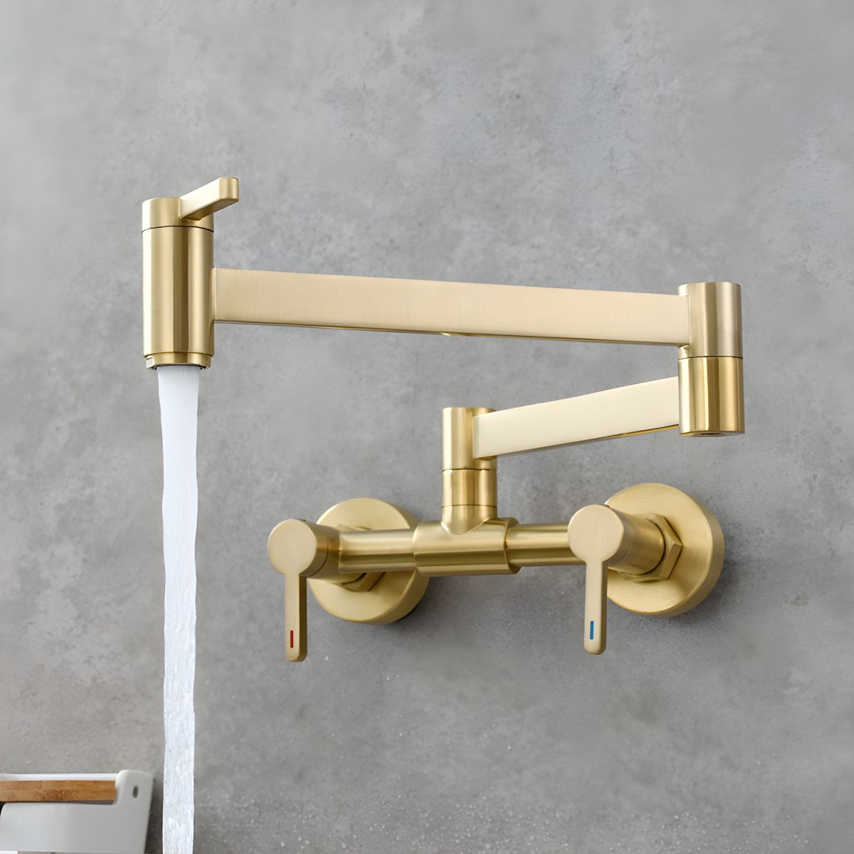 Arviken | Sleek Wall Mounted Folding Arm Pot Filler Kitchen Tap