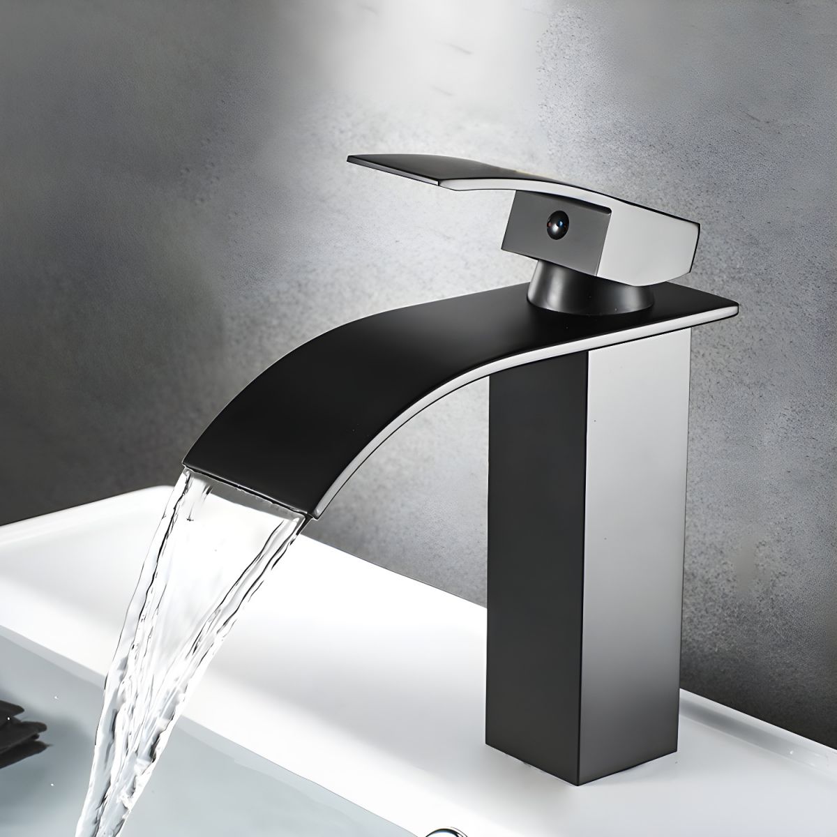 Kestruve | Modern Column Waterfall Spout Bathroom Sink Tap