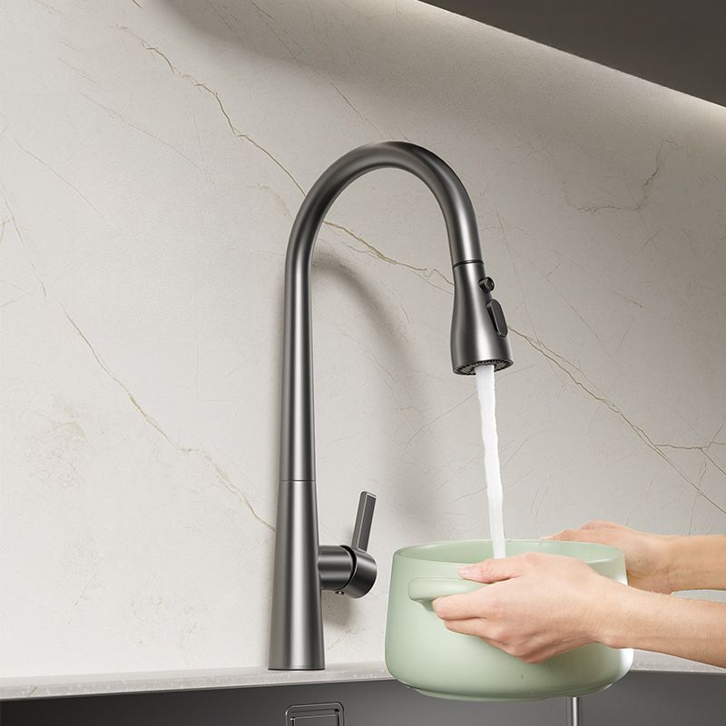 Lyvrune | Professional Arched Profile Retractable Spout Kitchen Sink Mixer Tap