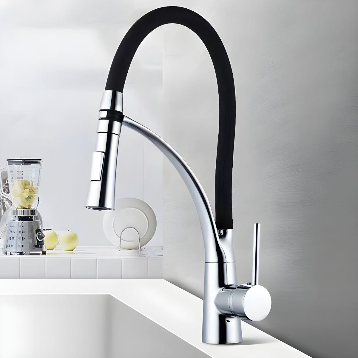 Arvidem | Modern High Arc Pull Down Spring Spout Kitchen Sink Mixer Tap