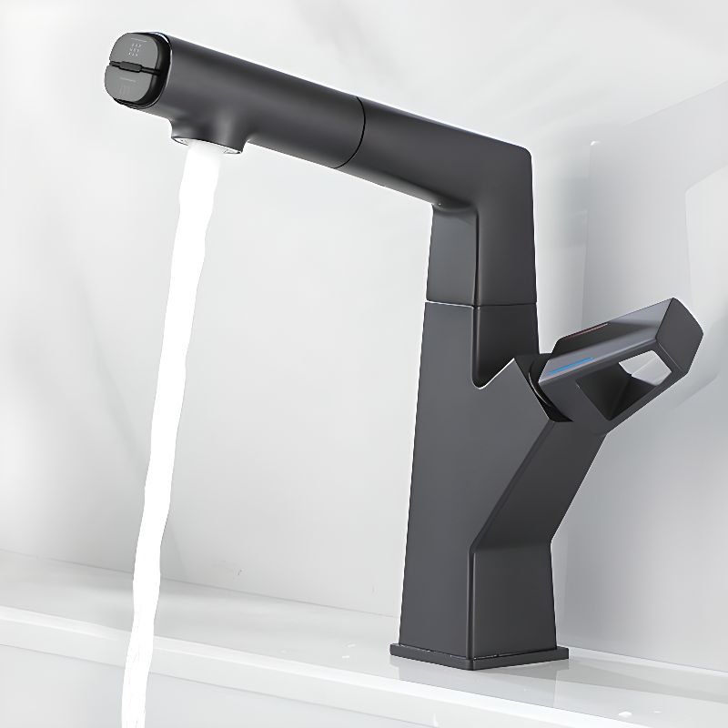 Juvaste | Contemporary Arched Column Swivel Deck Mounted Bathroom Sink Tap