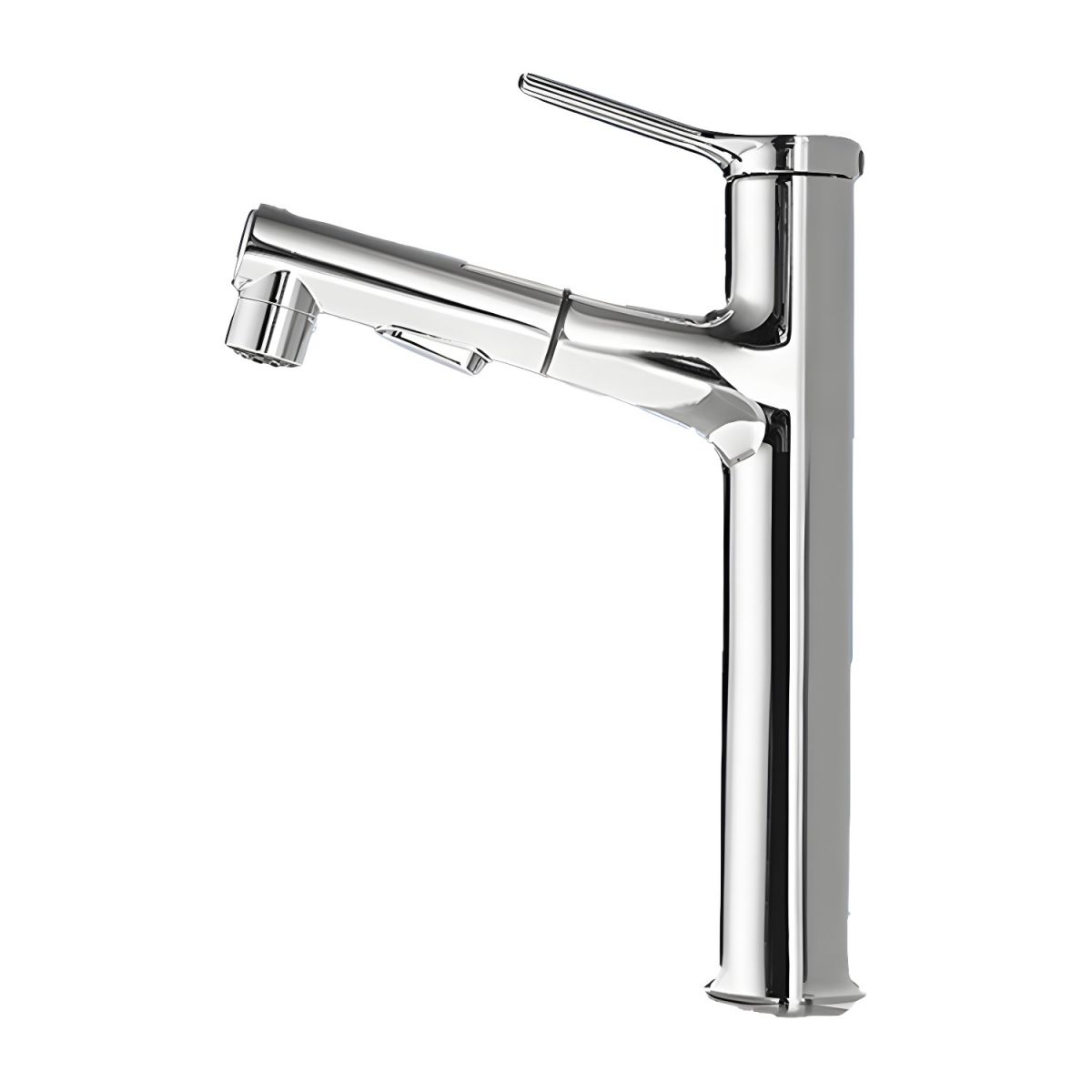 Kydross | Modern Cylindrical Single Lever Bathroom Basin Tap with Retractable Spout