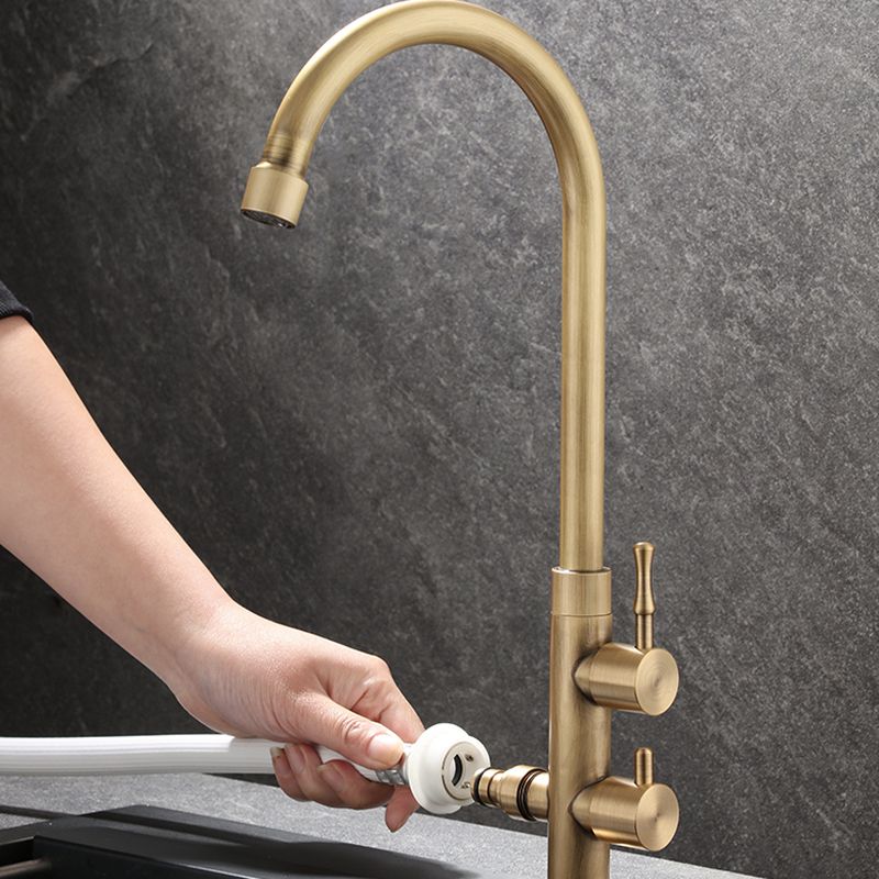 Elduvane | Modern Dual Lever High Arc Gooseneck Kitchen Sink Tap