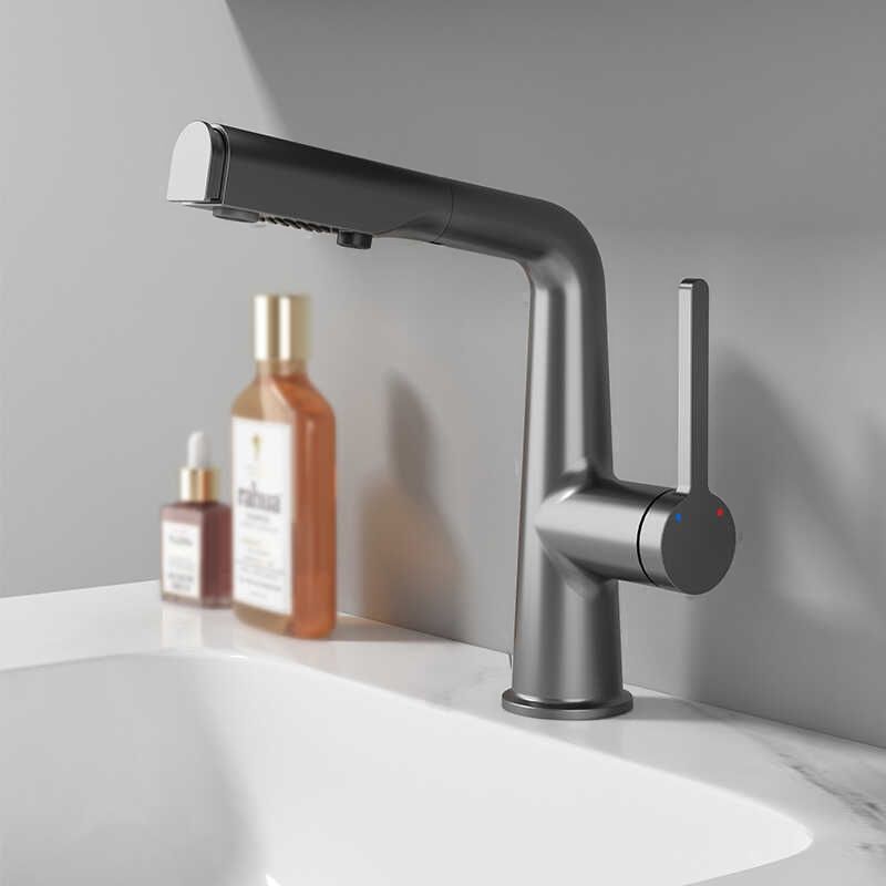 Hravonur | Modern L-Shaped Deck Mounted Bathroom Sink Tap