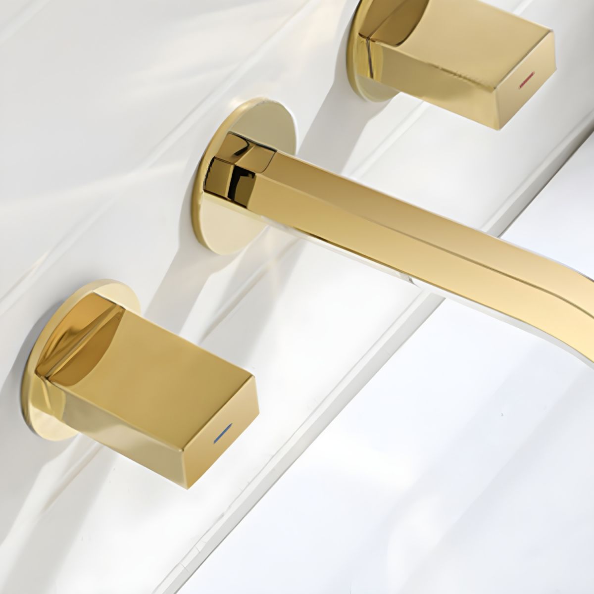 Juvallur | Modern Curved Profile Wall Mounted Bathroom Tap with Dual Knobs