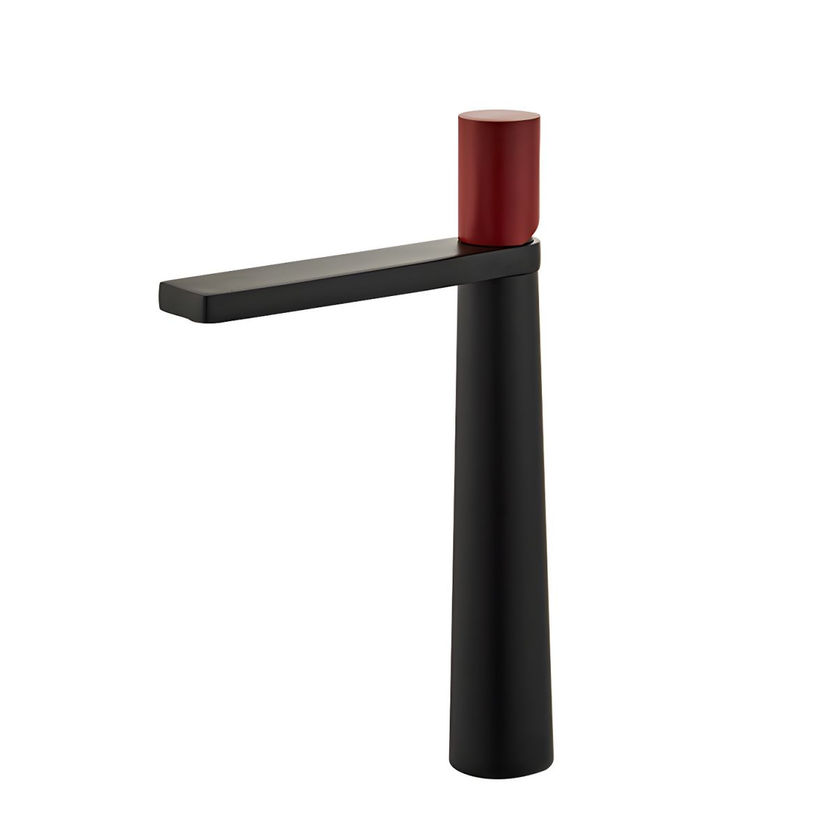 Thalruvne | Modern Cylindrical Silhouette Single Hole Bathroom Sink Tap with Rotary Knob