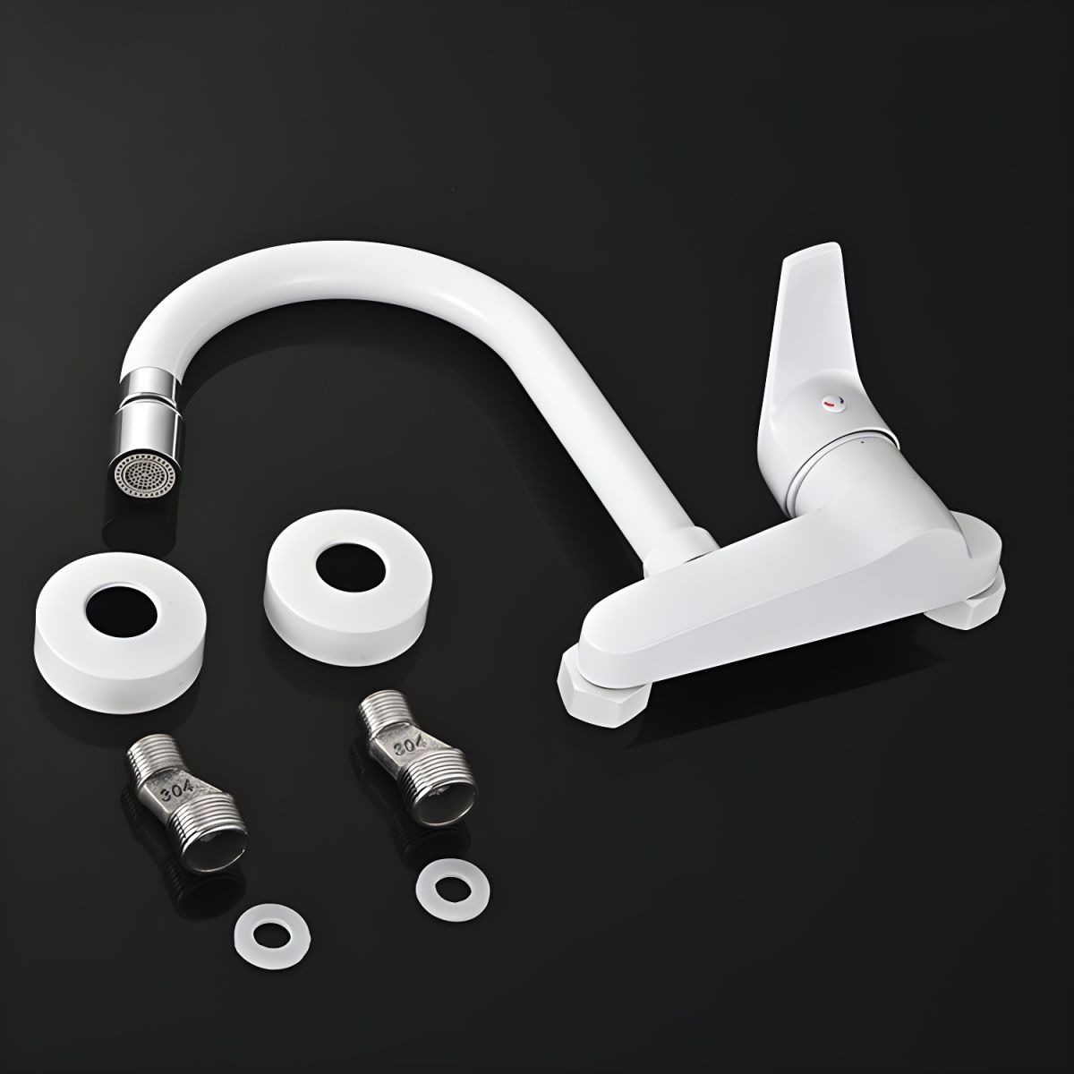 Arviden | Modern Wall Mounted Rotatable High Arc Kitchen Mixer Tap