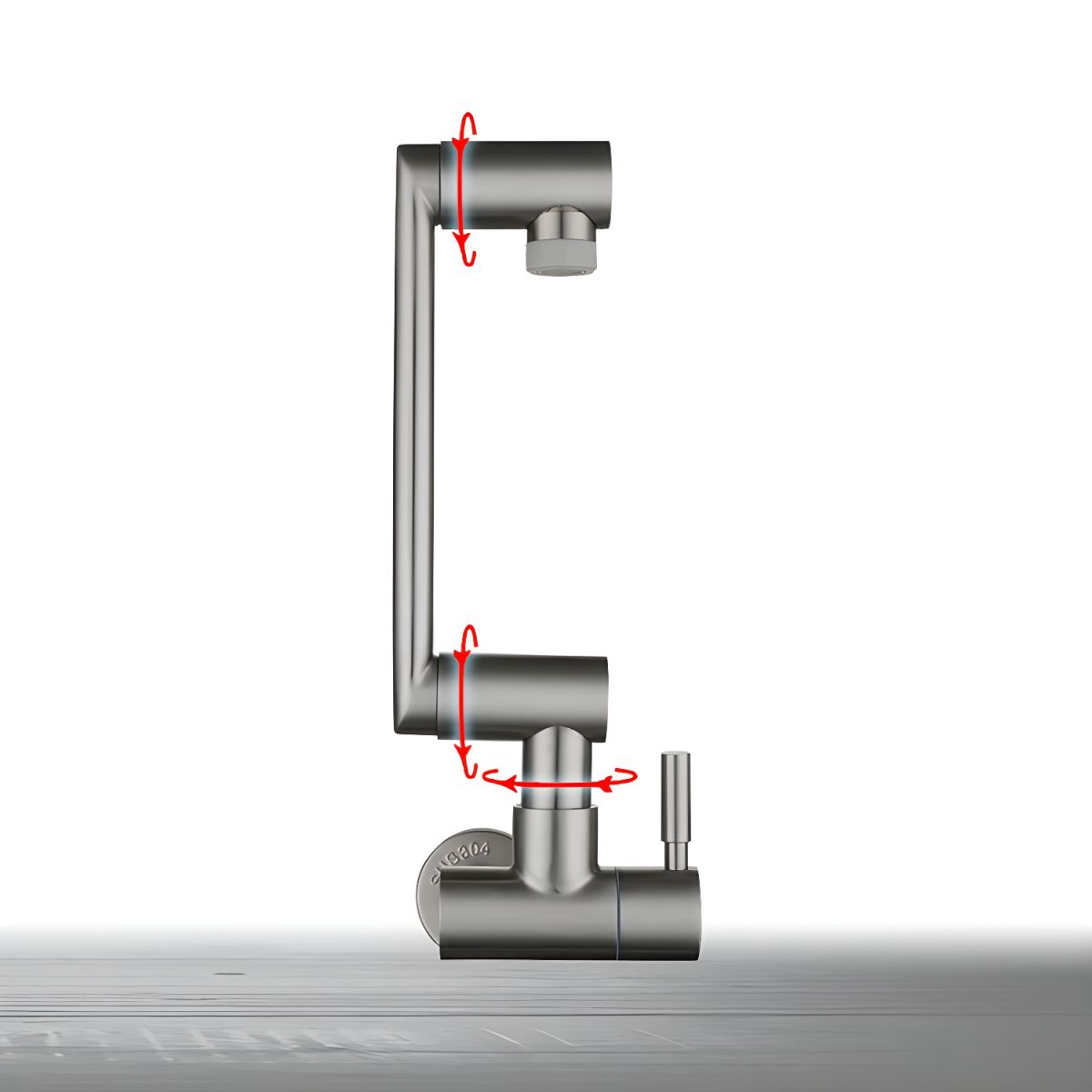 Nythronic | Modern Articulated Arm Swivel Spout Wall Mounted Bathroom Tap