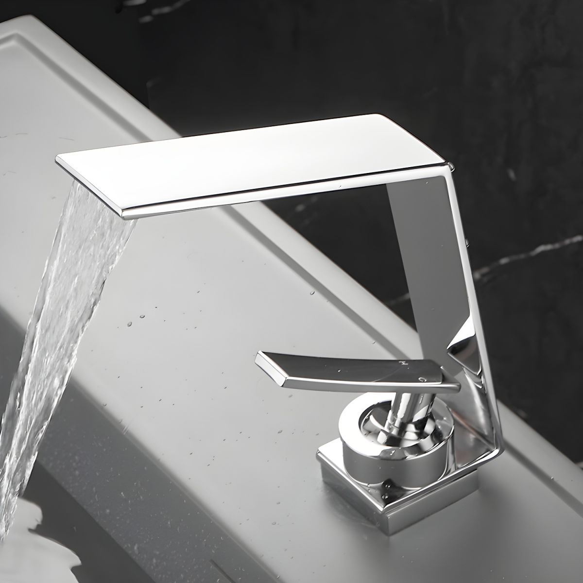 Eldvalla | Modern Cuboid Silhouette Single Lever Bathroom Sink Tap