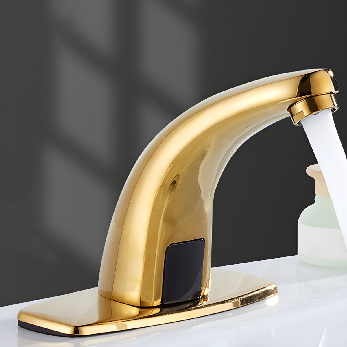 Alvudire | Contemporary Low Arc Touchless Motion Sensor Centerset Bathroom Tap