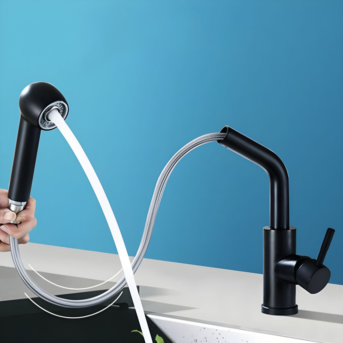 Alvorden | Modern Rotatable Swivel Spout Pull Out Kitchen Sink Mixer Tap