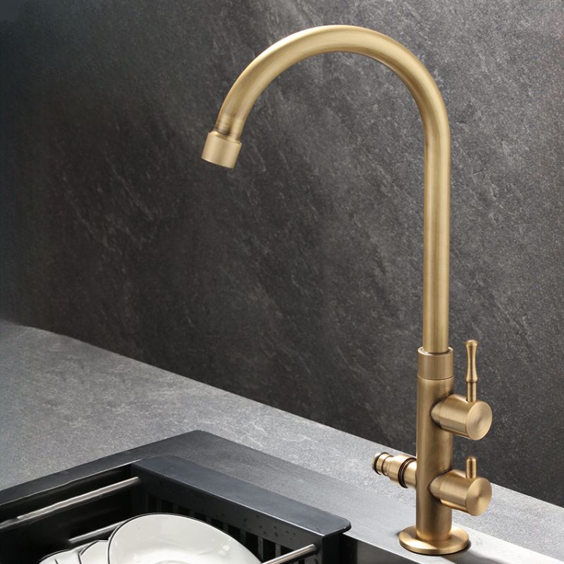 Elduvane | Modern Dual Lever High Arc Gooseneck Kitchen Sink Tap