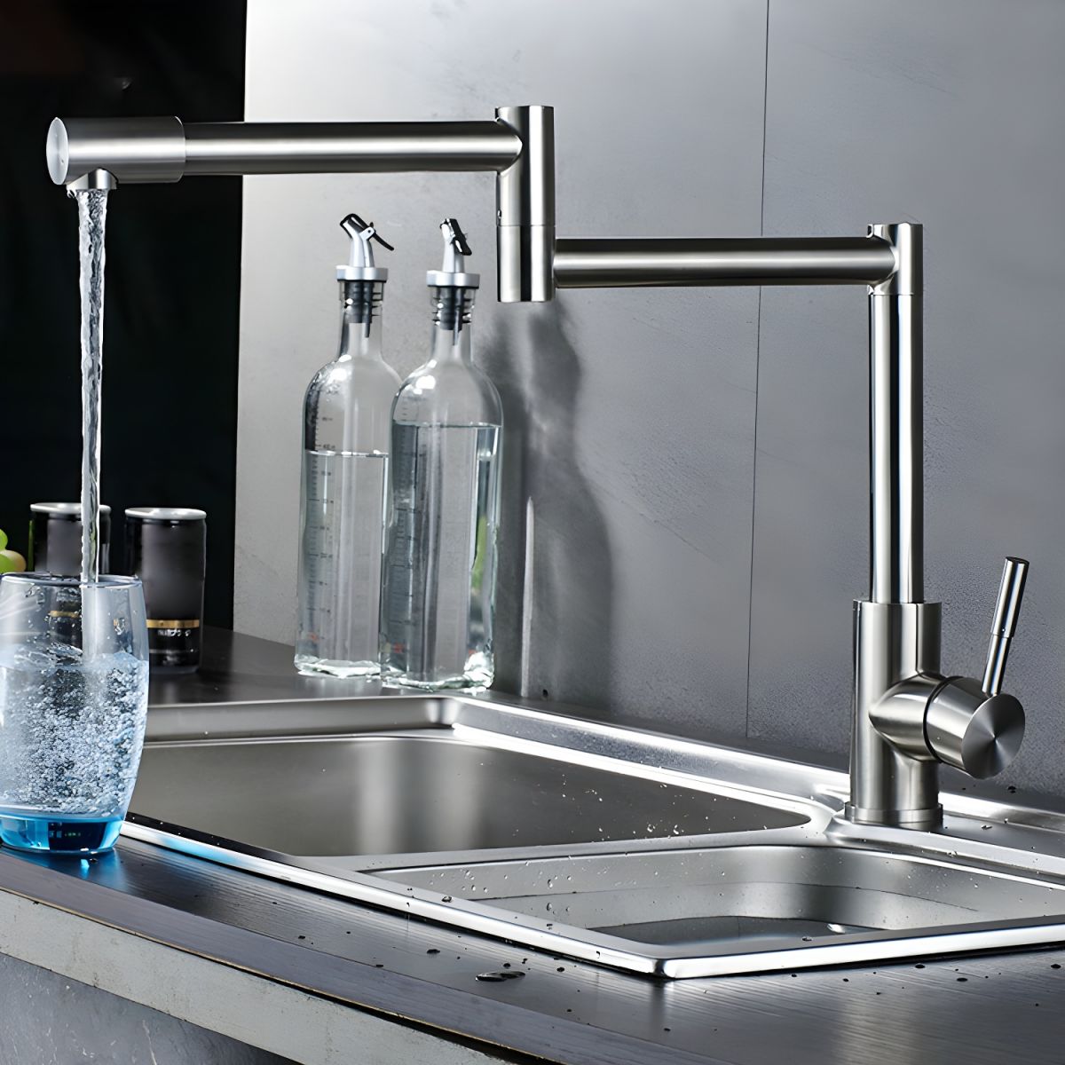 Kalsvie | Sleek Rotatable Arm Swivel Spout Kitchen Sink Mixer Tap