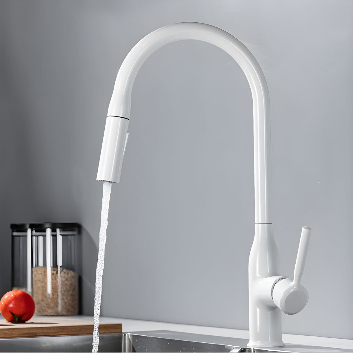 Fjordis | Nordic Gooseneck Pull Out Swivel Spout Kitchen Sink Mixer Tap