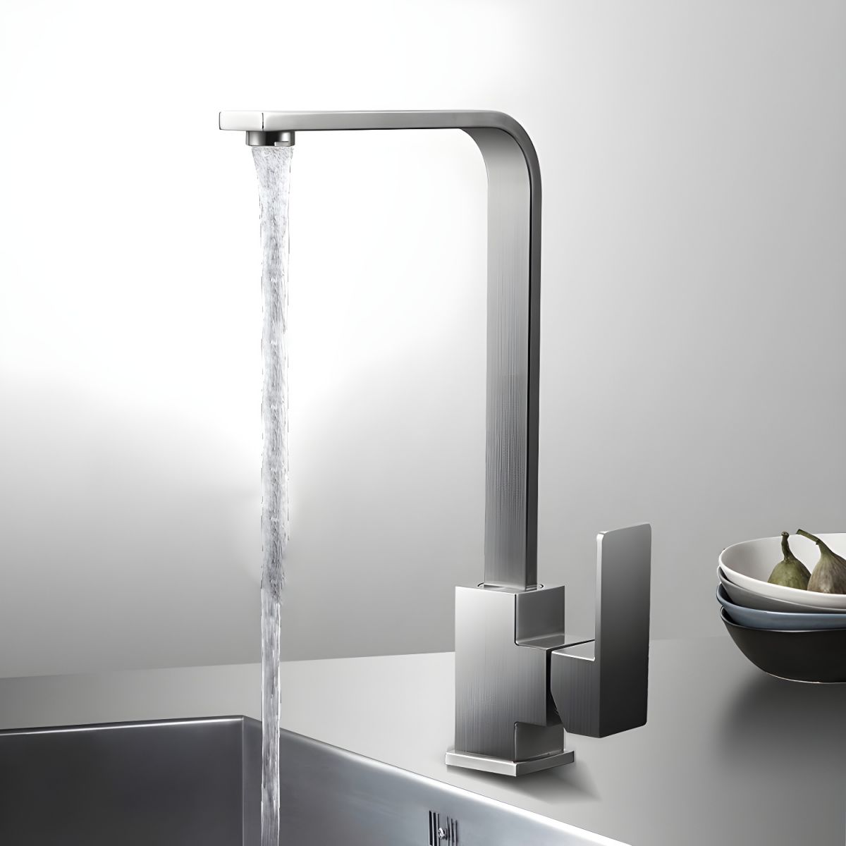 Aerisord | Modern L-Shaped Swivel Spout Kitchen Sink Mixer Tap