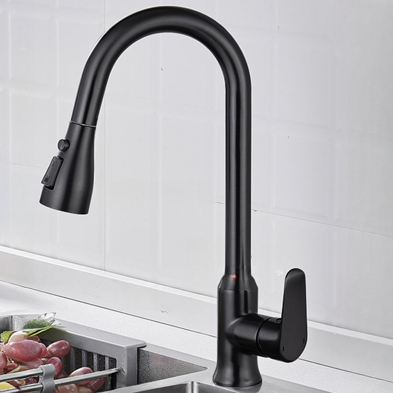 Elthune | Modern Gooseneck Retractable Swivel Spout Kitchen Sink Mixer Tap