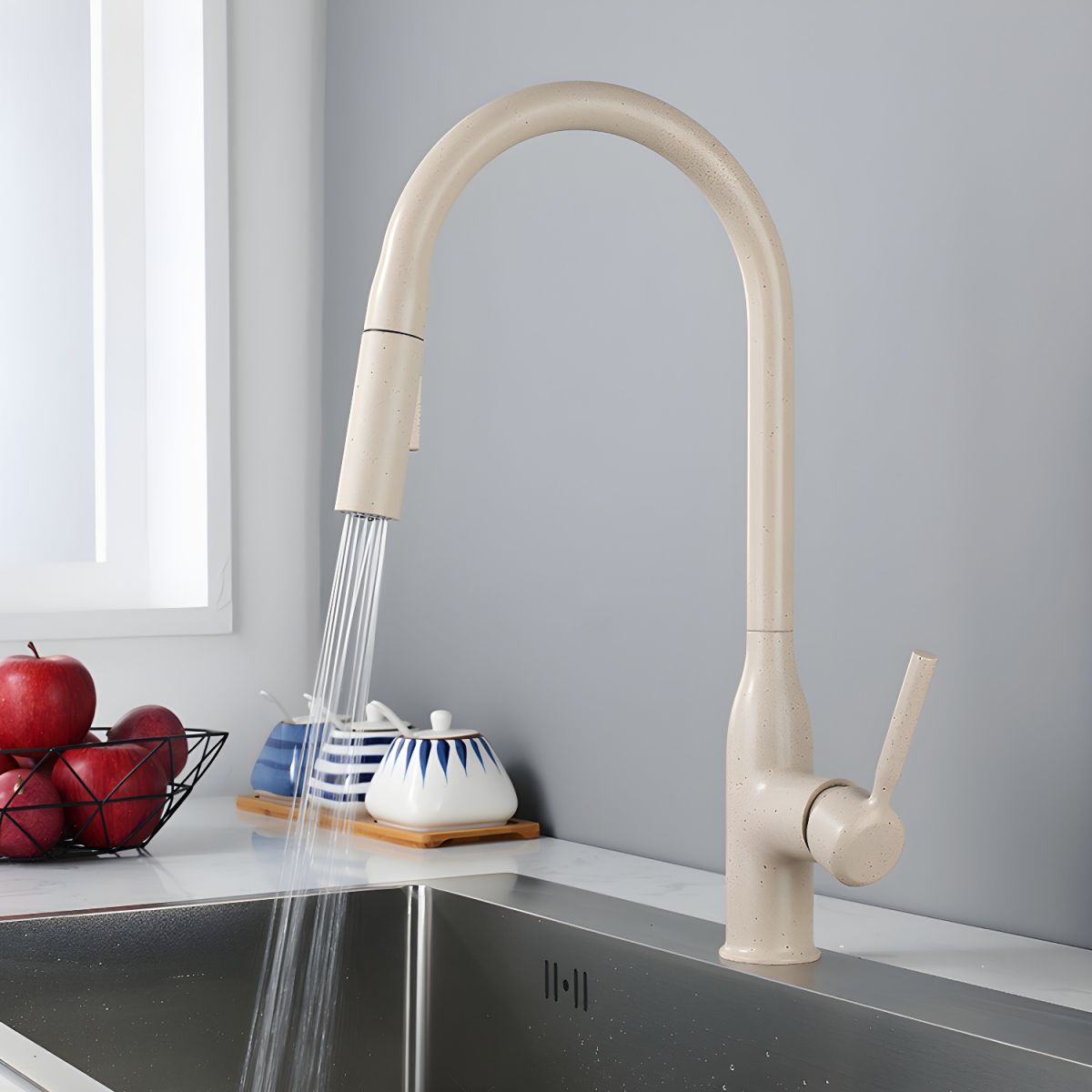 Fjordis | Nordic Gooseneck Pull Out Swivel Spout Kitchen Sink Mixer Tap