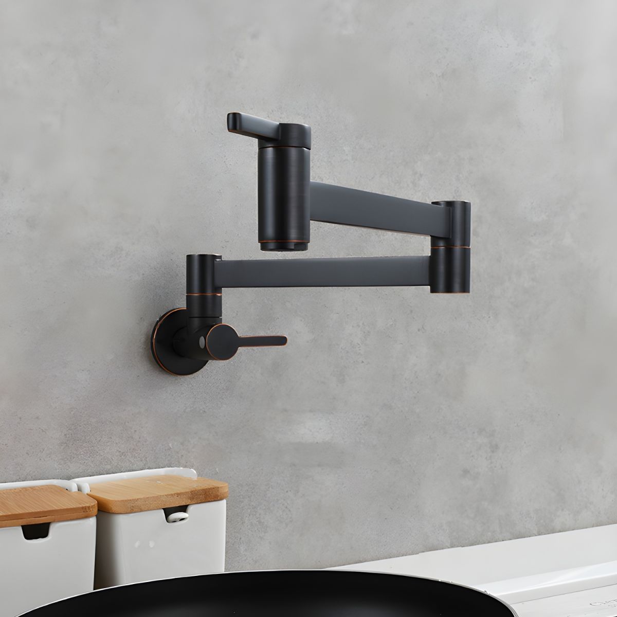Nordviken | Wall Mounted Folding Dual Lever Kitchen Pot Filler Tap