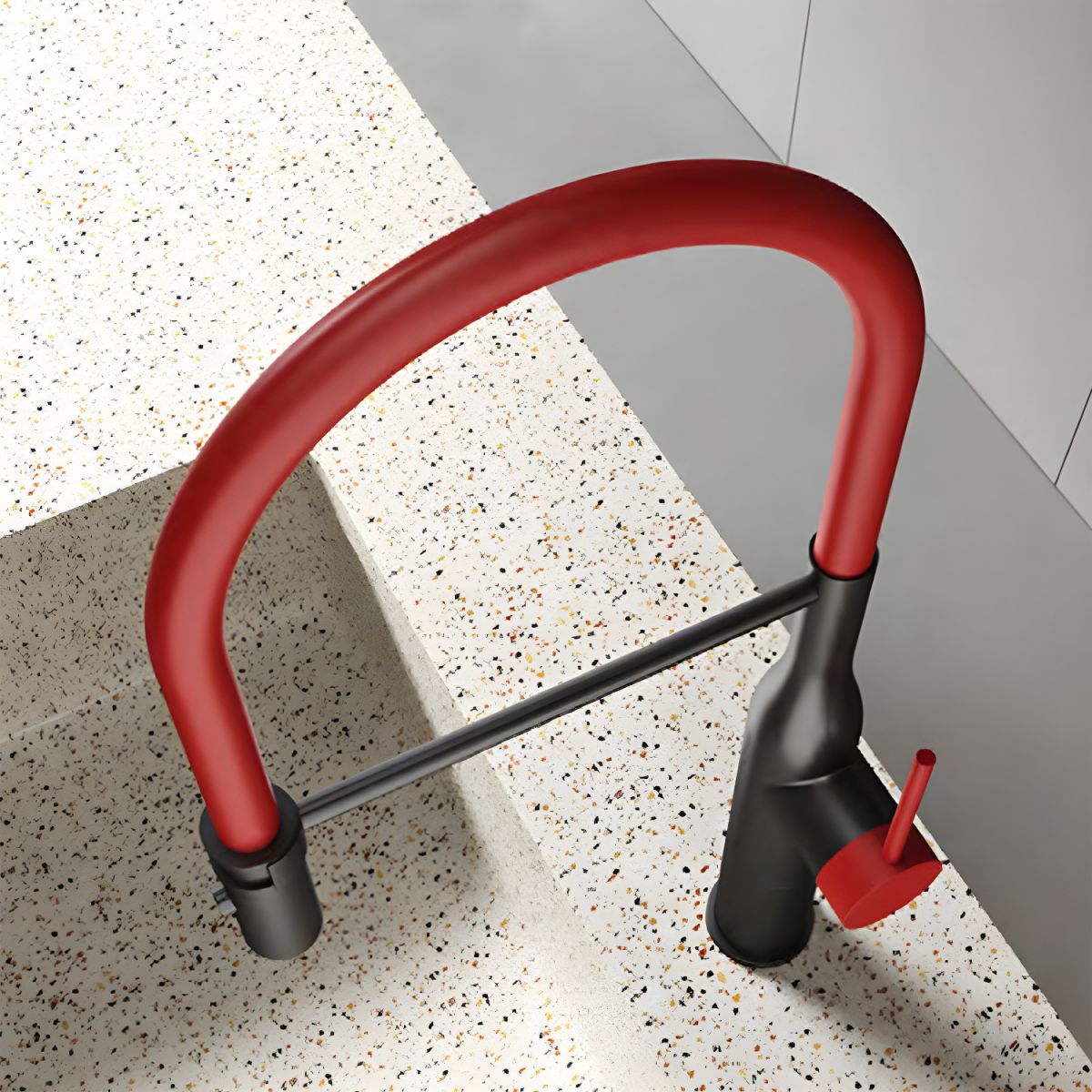 Alsvig | Industrial High Arc Pull Down Lever Gooseneck Kitchen Sink Mixer Tap
