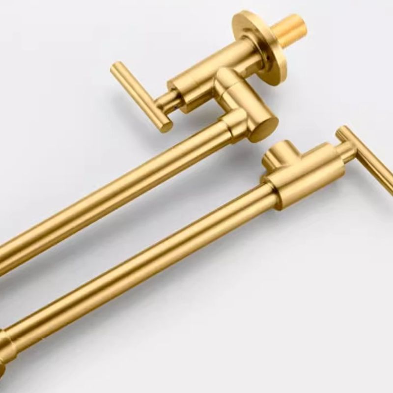 Oksvane | Wall Mounted Folding Arm Dual Lever Pot Filler Kitchen Tap