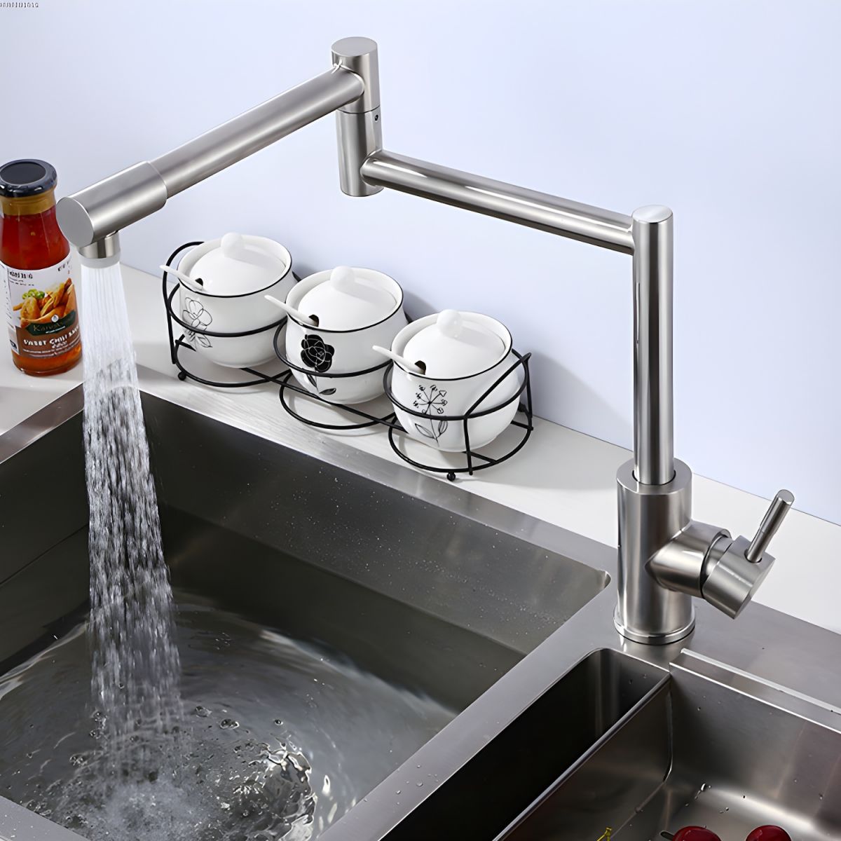 Kalsvie | Sleek Rotatable Arm Swivel Spout Kitchen Sink Mixer Tap