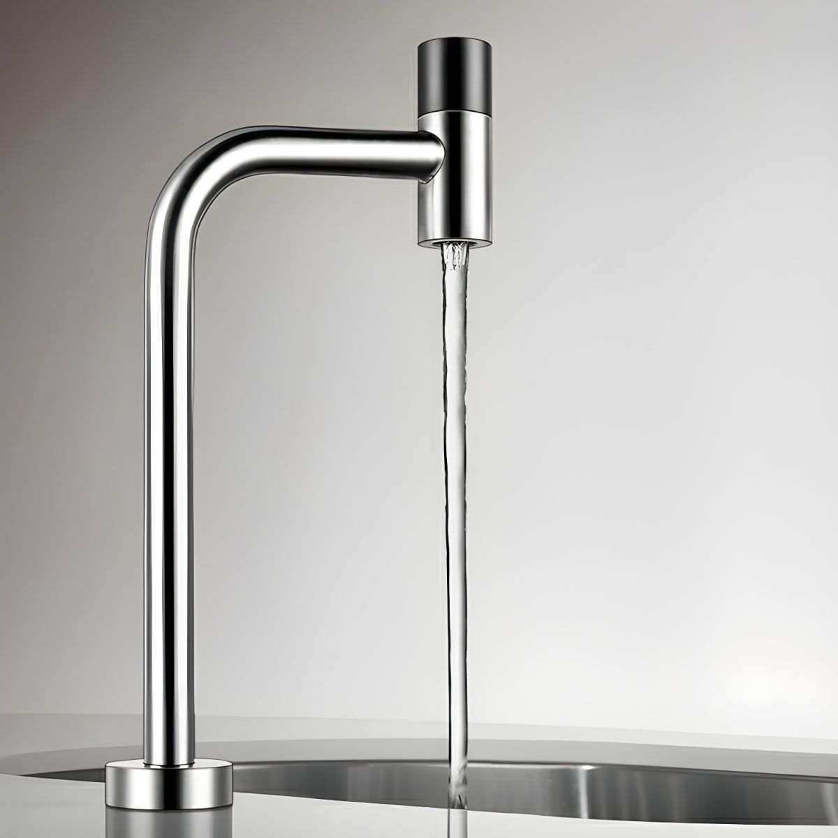 Aerisvik | Modern L-Shaped Swivel Spout High Arc Kitchen Sink Tap
