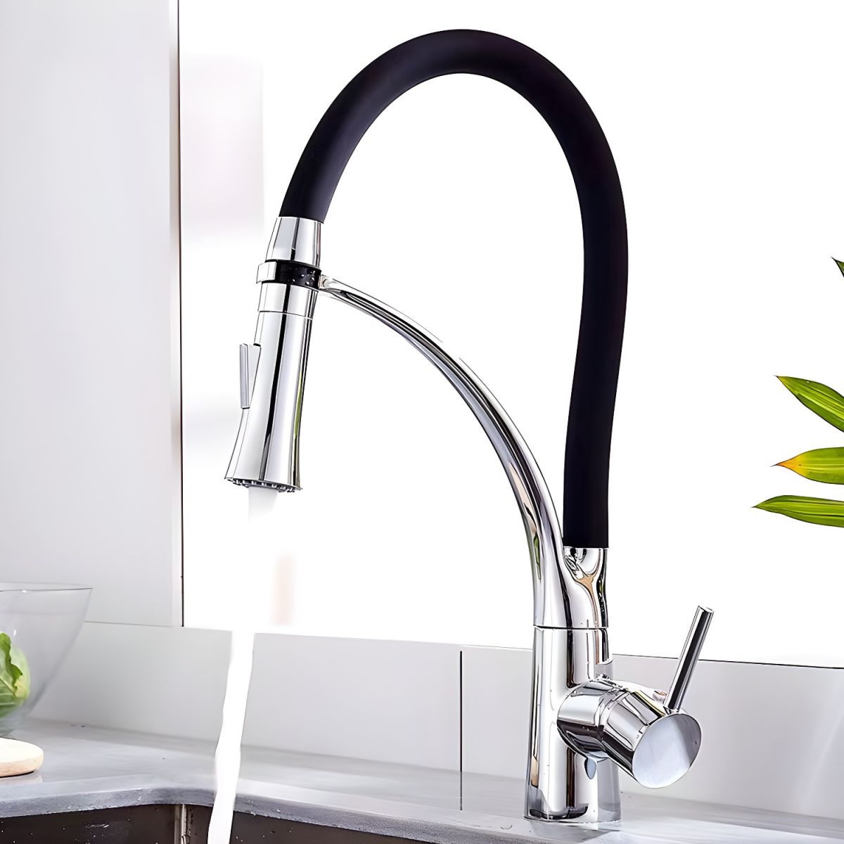 Arvidem | Modern High Arc Pull Down Spring Spout Kitchen Sink Mixer Tap