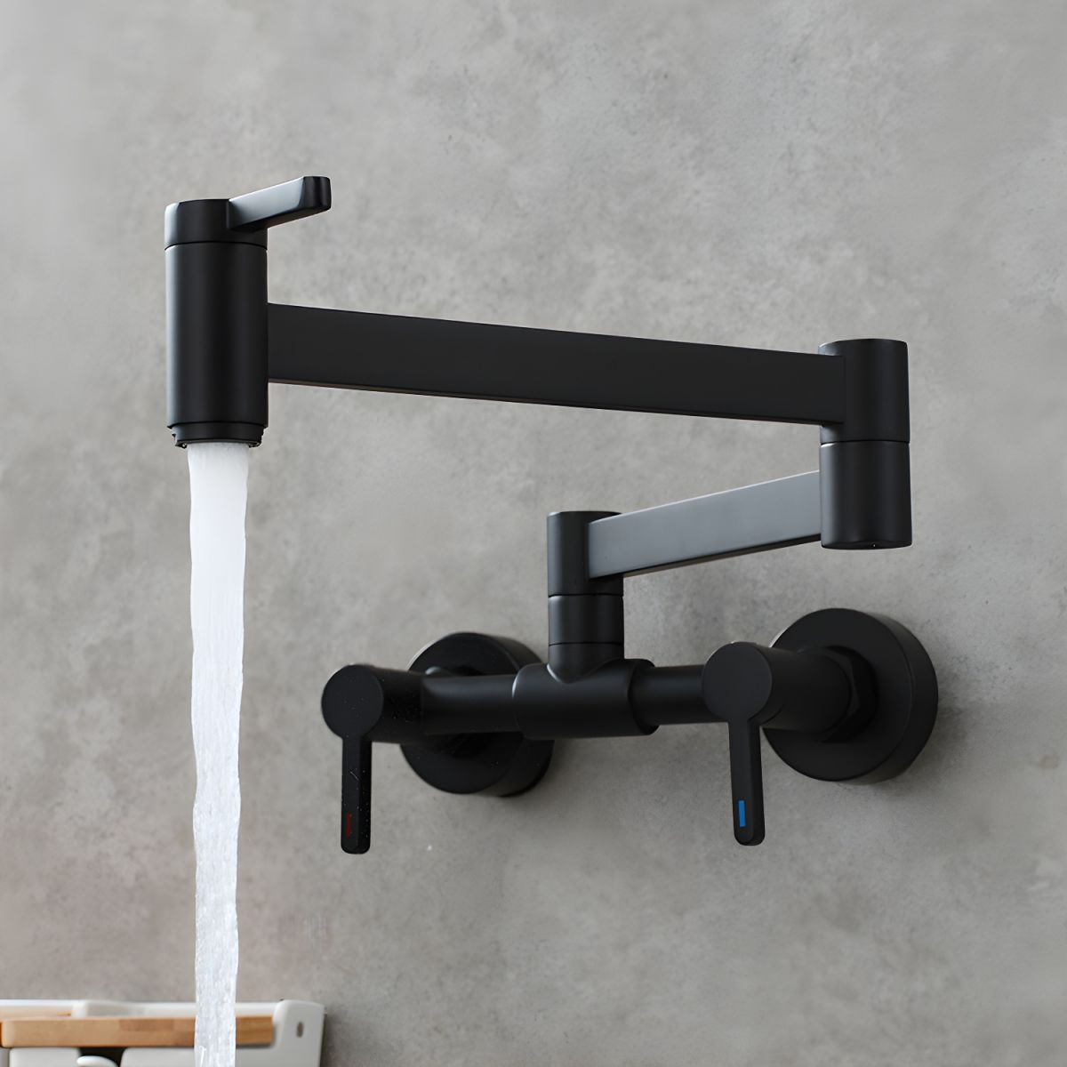 Arviken | Sleek Wall Mounted Folding Arm Pot Filler Kitchen Tap