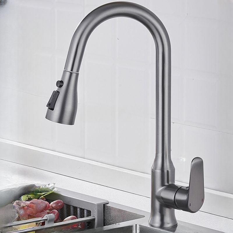 Elthune | Modern Gooseneck Retractable Swivel Spout Kitchen Sink Mixer Tap