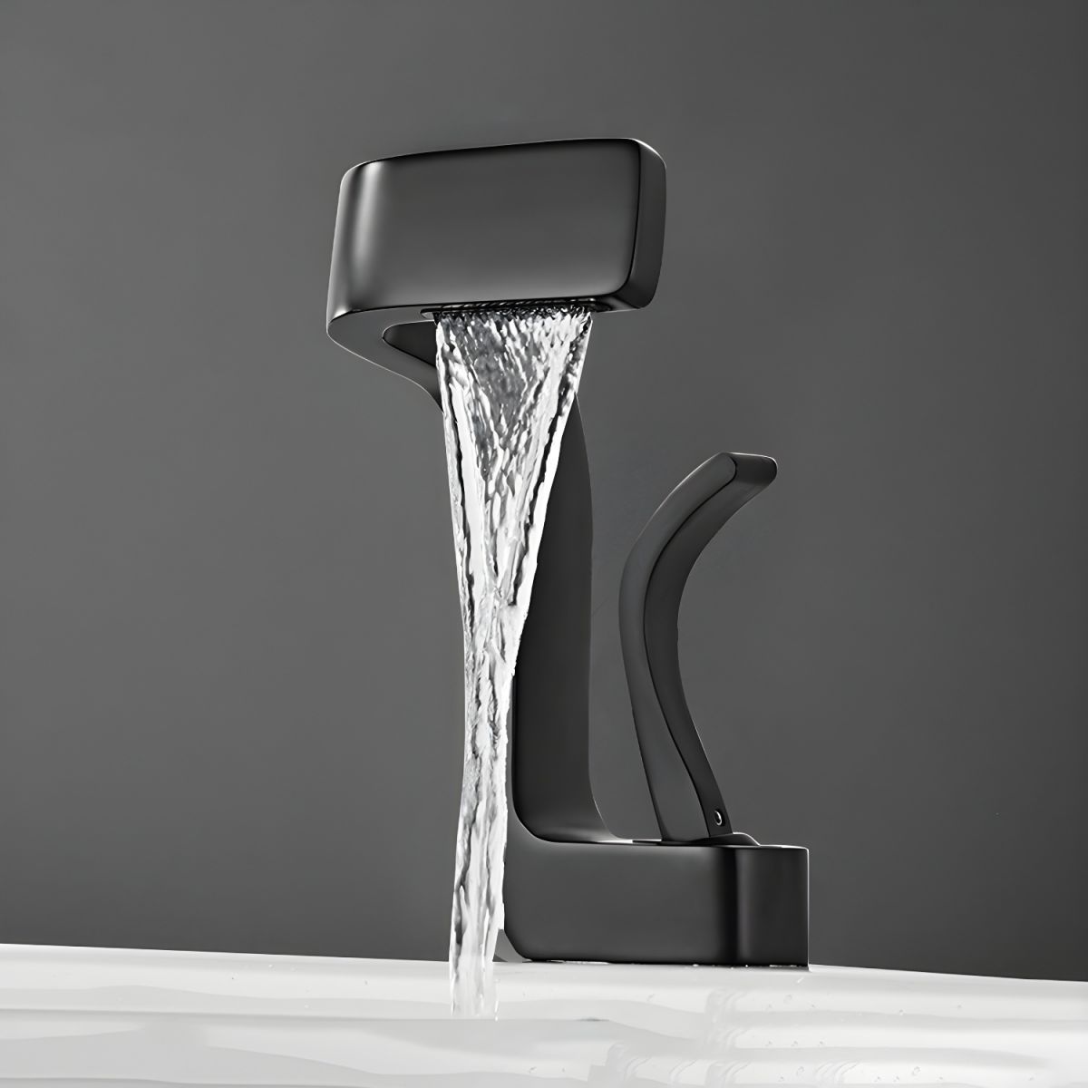 Lythrac | Modern Angular Profile Waterfall Bathroom Basin Tap