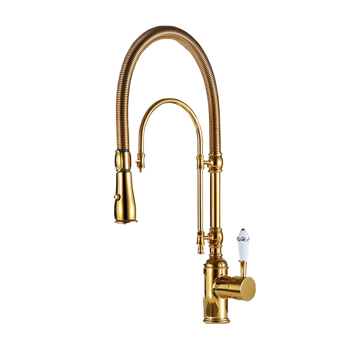 Lythavik | Industrial High Arc Spring Spout Pull Down Kitchen Sink Mixer Tap
