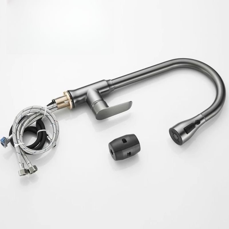Elthune | Modern Gooseneck Retractable Swivel Spout Kitchen Sink Mixer Tap
