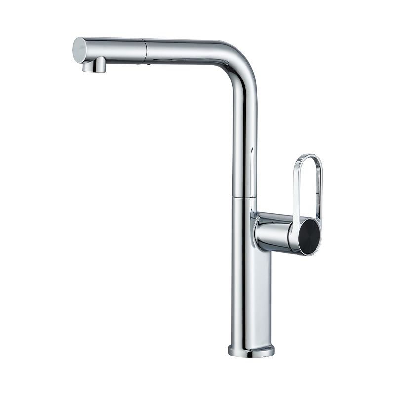 Lindvarek | Elegant L-Shaped Pull Out Kitchen Sink Mixer Tap with Retractable Swivel Spout