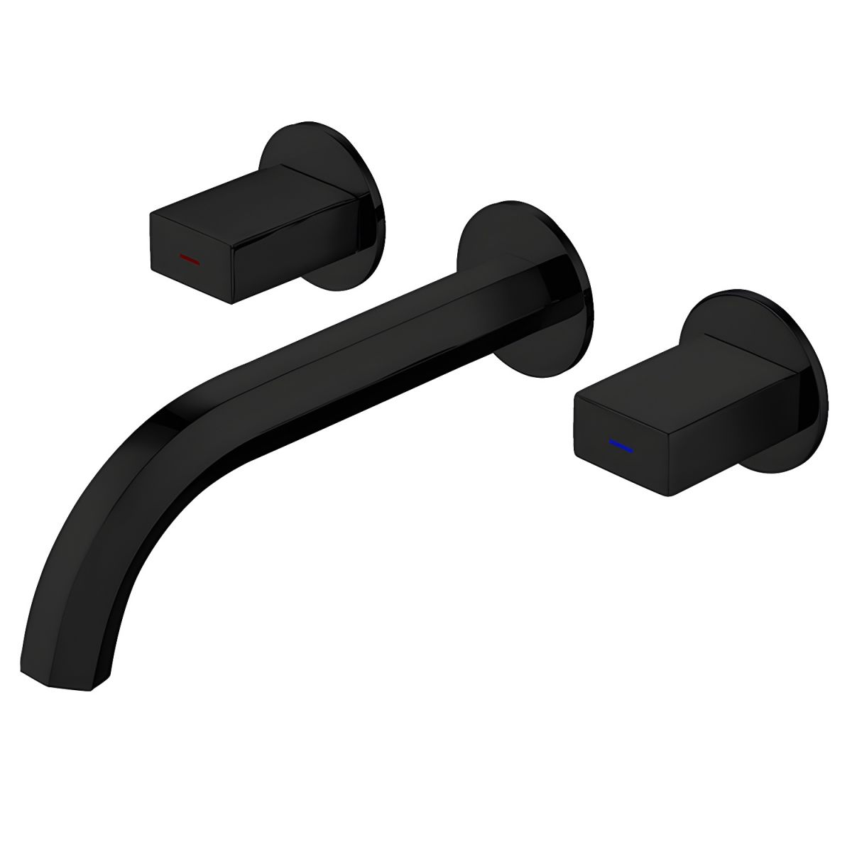 Juvallur | Modern Curved Profile Wall Mounted Bathroom Tap with Dual Knobs