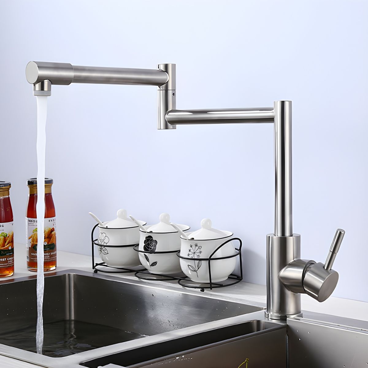 Kalsvie | Sleek Rotatable Arm Swivel Spout Kitchen Sink Mixer Tap