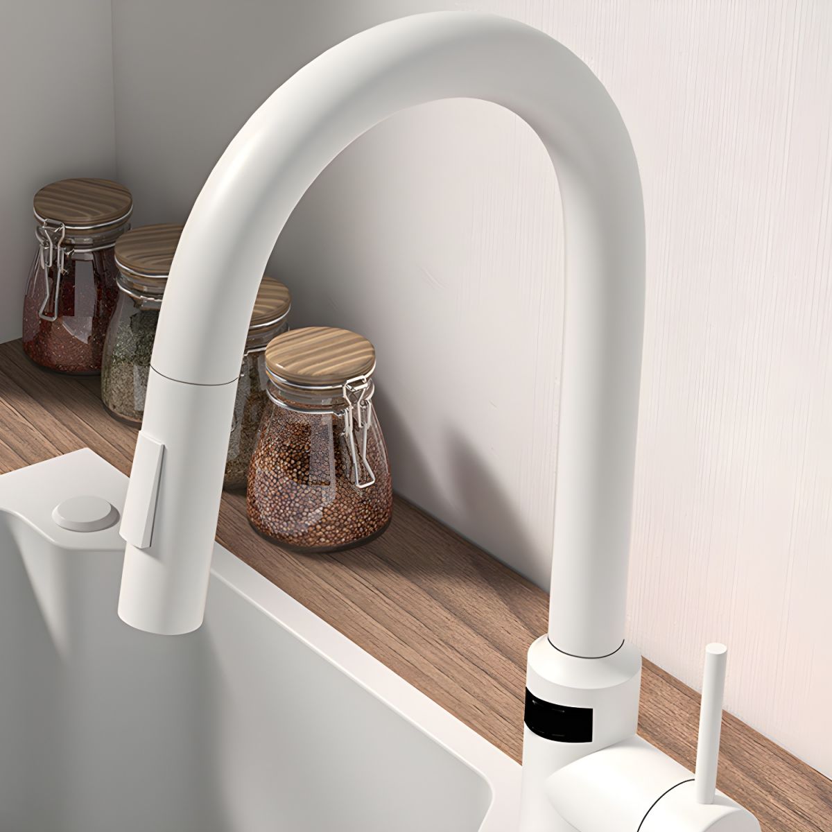 Elvarke | Touch Activated Pull Down High Arc Kitchen Sink Mixer Tap