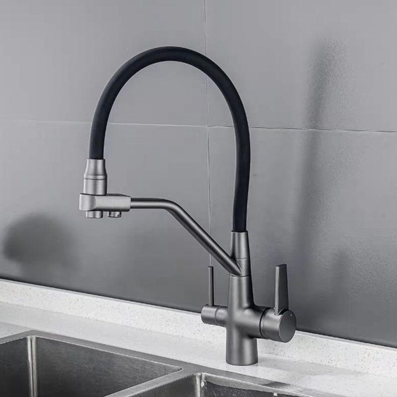 Luvrenic | Professional Arched Profile Dual Lever Kitchen Sink Mixer Tap