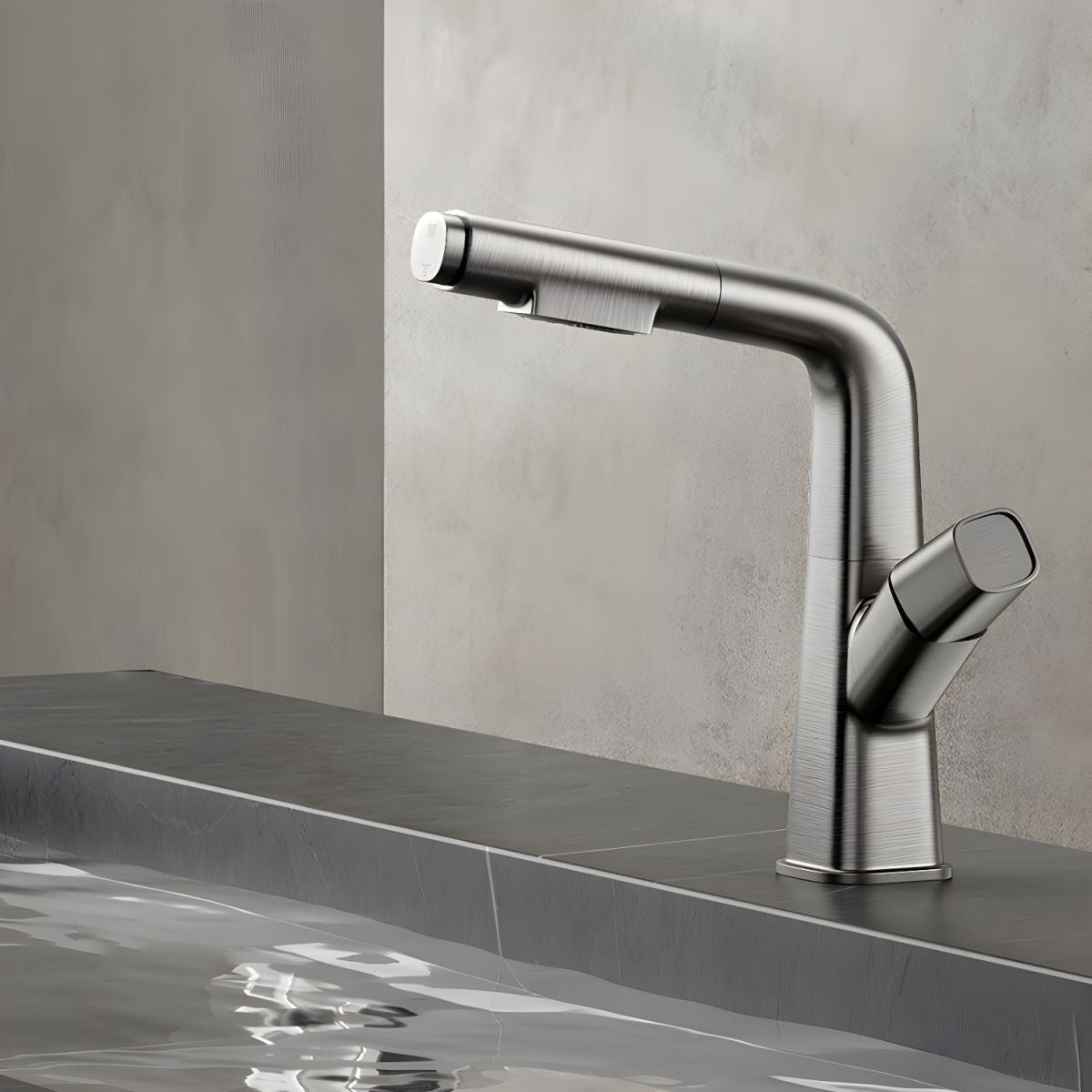 Thrylvim | Minimalist Arched Profile Centerset Bathroom Sink Tap