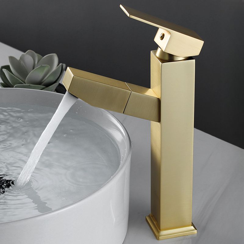 Hjalmrun | Modern Geometric Silhouette Bathroom Sink Tap with Retractable Spout