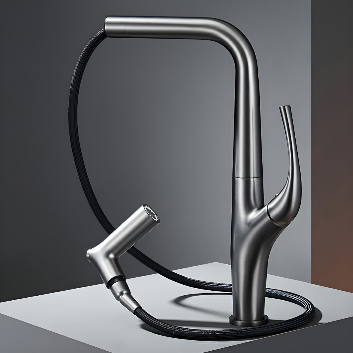 Arviken | Nordic High Arc Swivel Spout Pull Out Kitchen Sink Mixer Tap