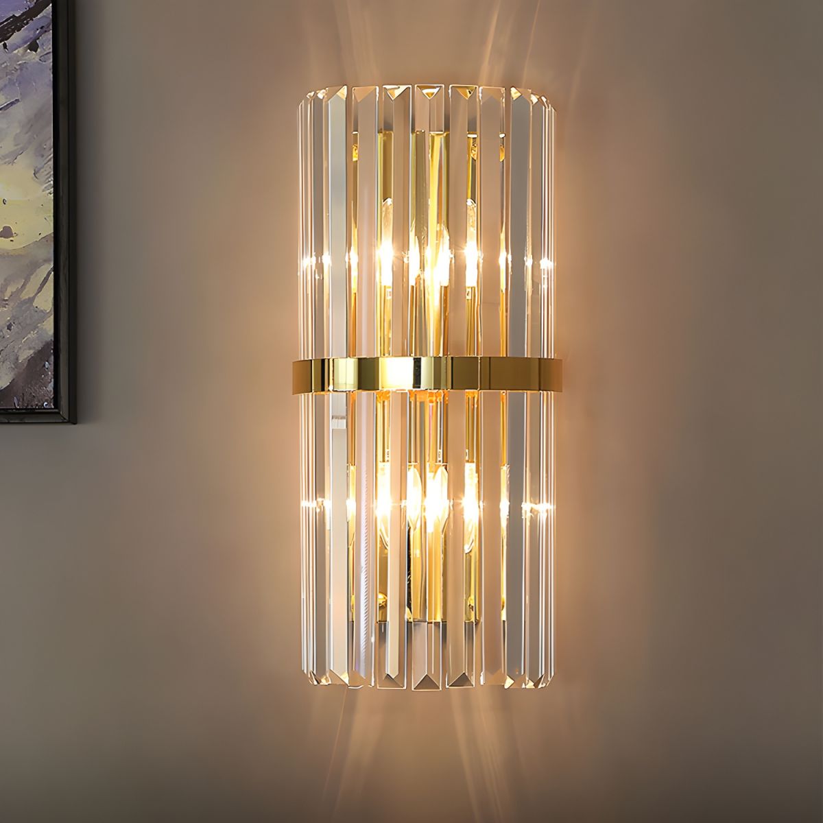 Lura | Contemporary Layered Crystal Prism Wall Light