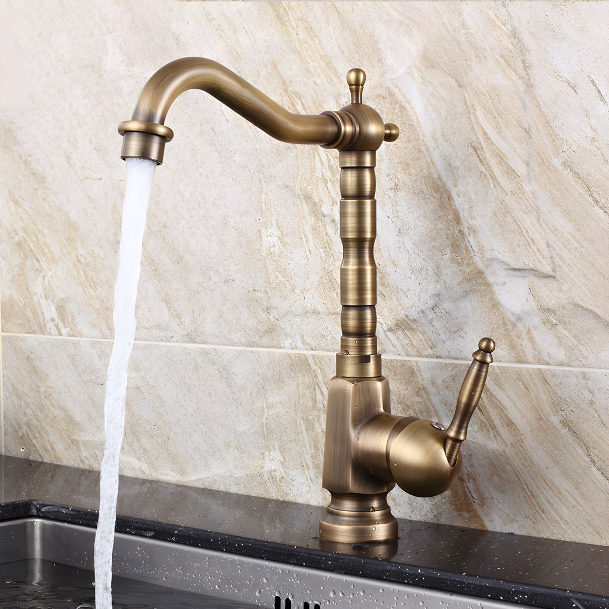 Sylviken | Luxury High Arc Swivel Spout Gooseneck Kitchen Sink Mixer Tap