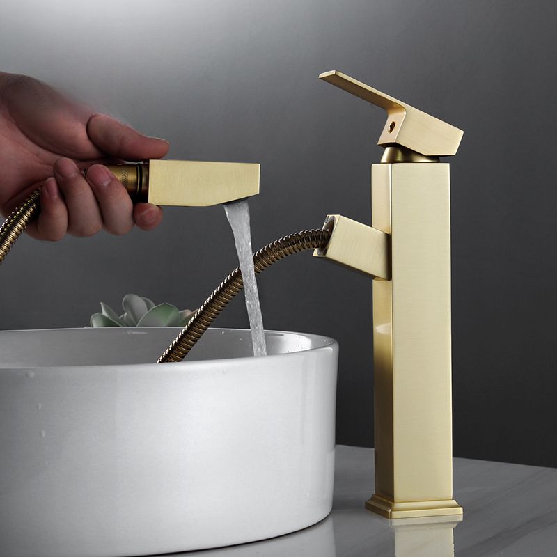 Hjalmrun | Modern Geometric Silhouette Bathroom Sink Tap with Retractable Spout