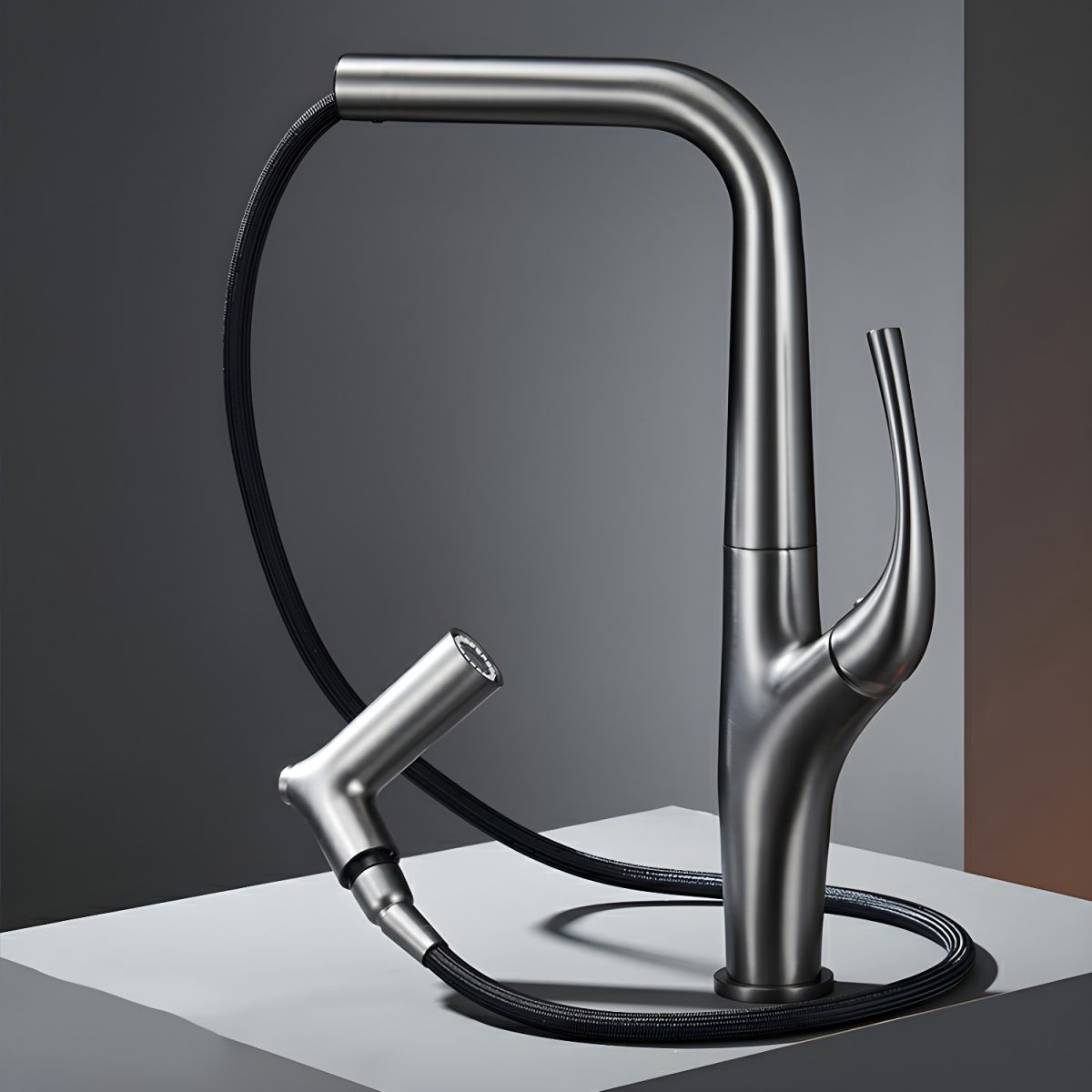 Arviken | Nordic High Arc Swivel Spout Pull Out Kitchen Sink Mixer Tap