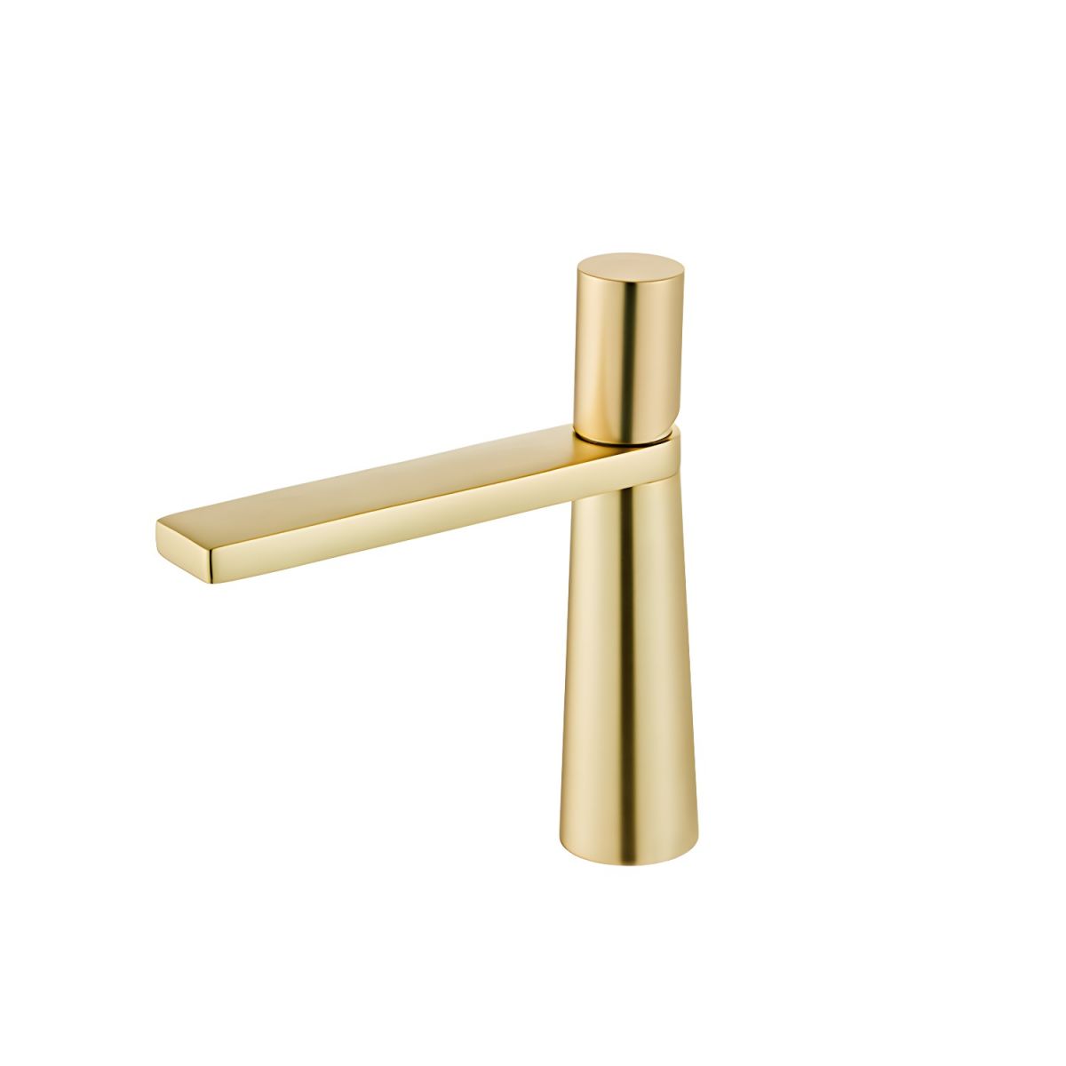 Thalruvne | Modern Cylindrical Silhouette Single Hole Bathroom Sink Tap with Rotary Knob